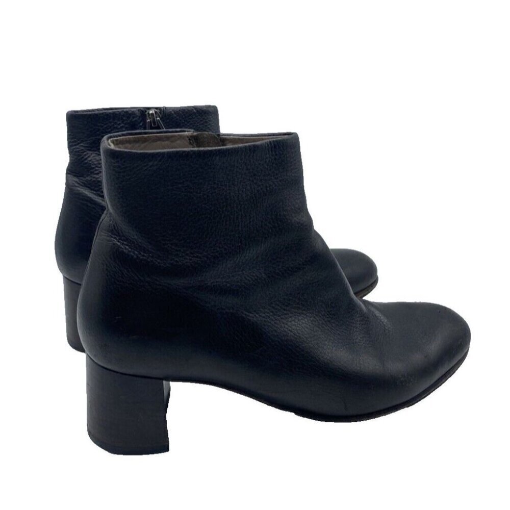 M Gemi Black Leather Boots Booties Zip Italy Size US 9.5 40.5 Quiet Luxury